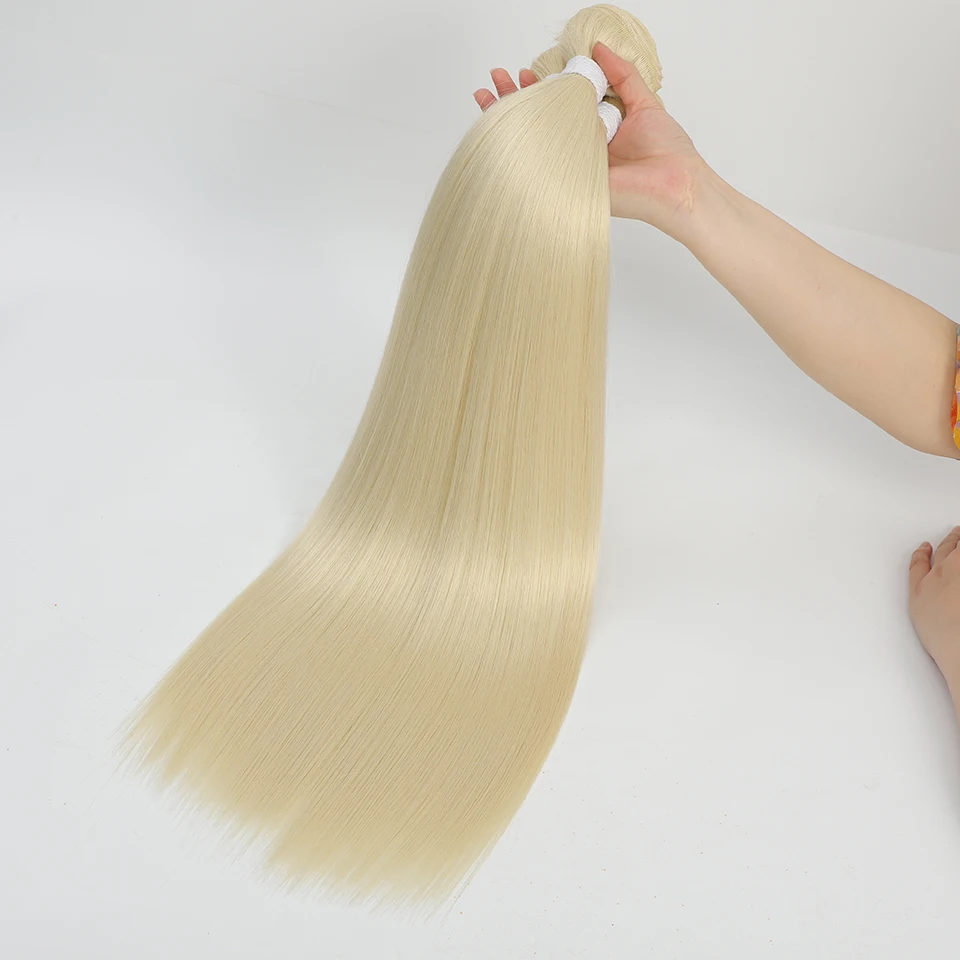 Bone Straight Hair Bundles Salon Natural Hair Extensions Fake Fibers Super Long Synthetic Yaki Straight Hair Weaving Full to End - Image 4