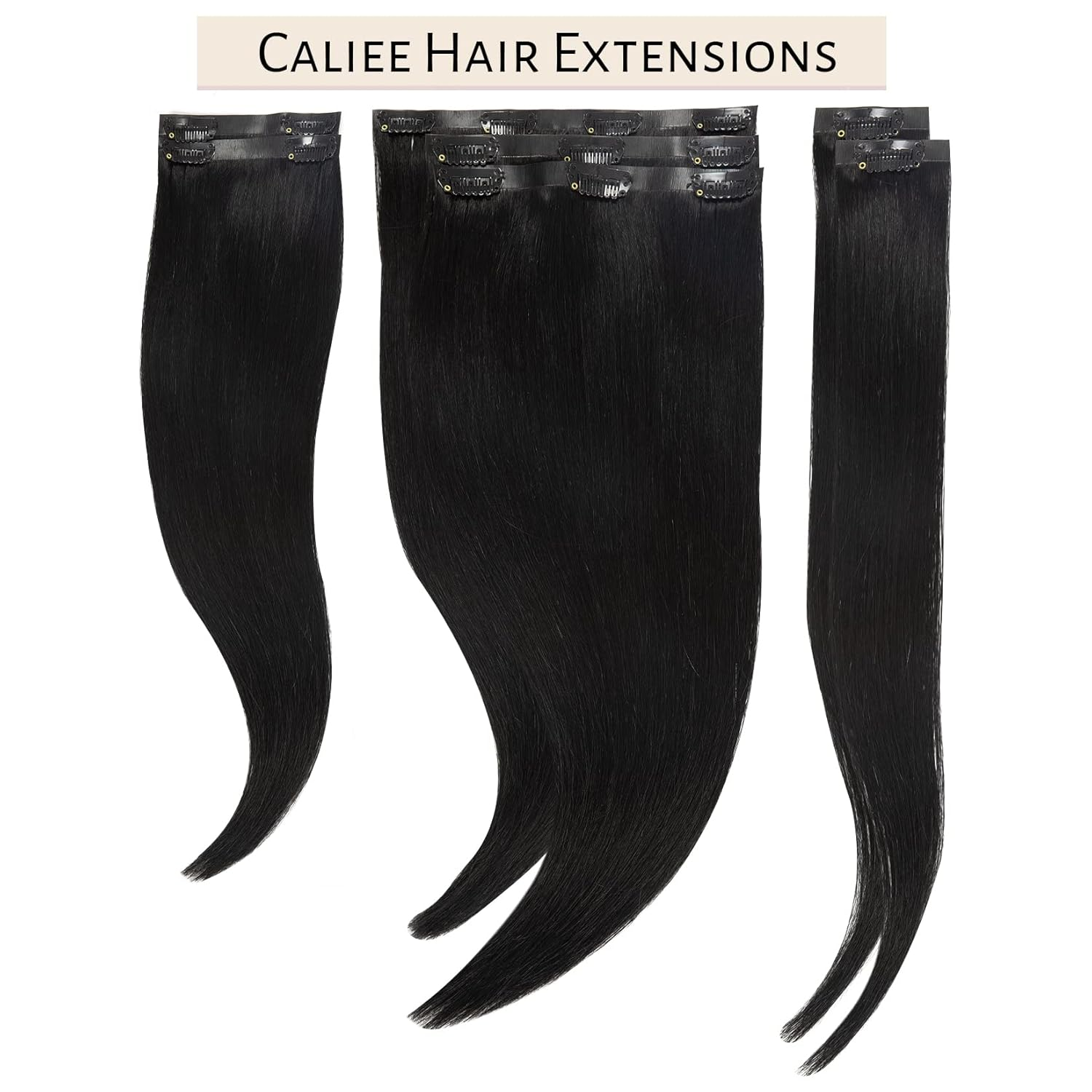 Clip in Hair Extensions Real Human Hair 14Inch Invisible Seamless Clip in Human Hair Extensions PU Skin Weft Color 1 Jet Black Human Hair Clip Ins for Women Silky Straight 7PCS 110G - Image 7