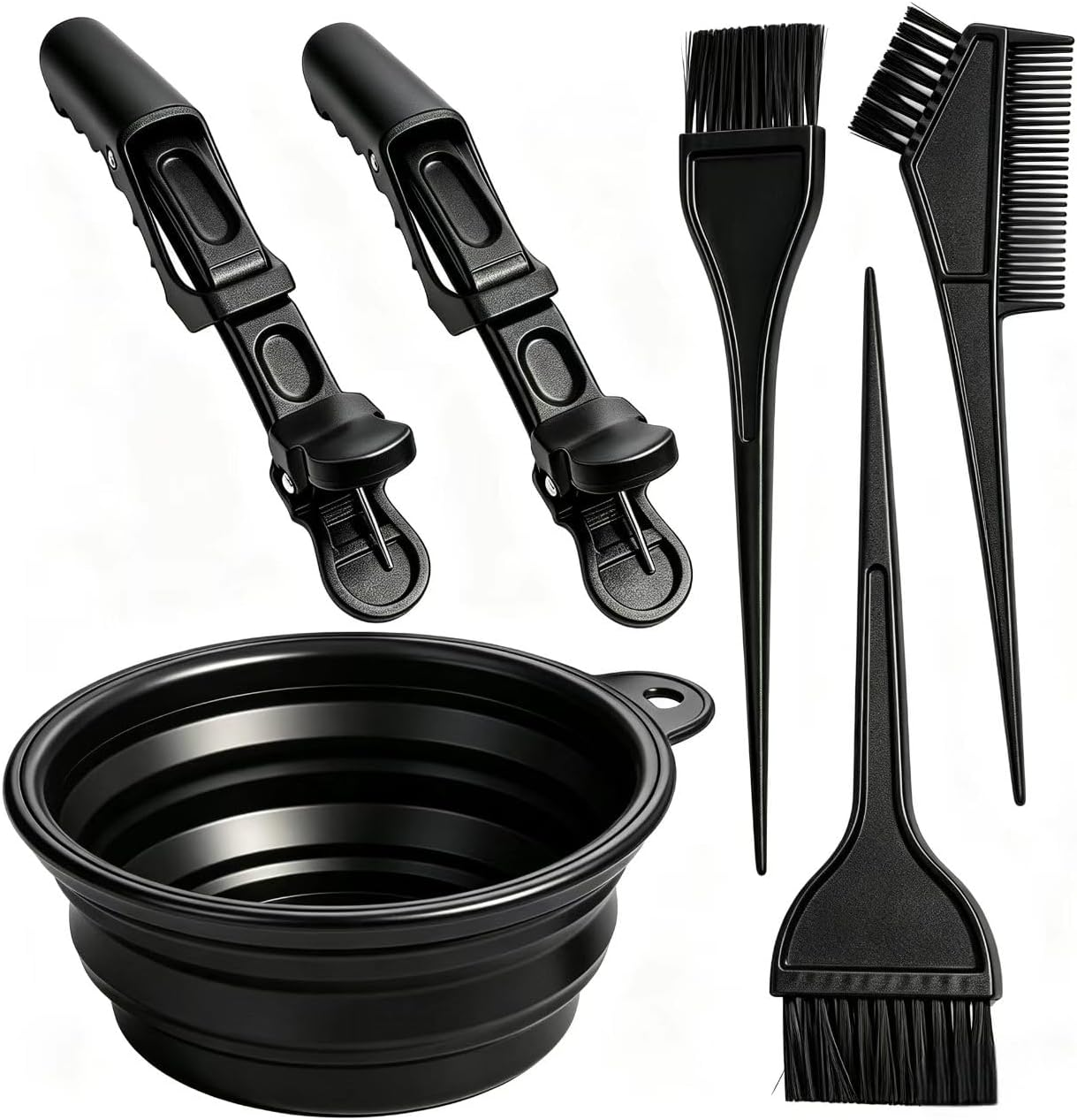 6Pcs Professional Salon Hair Coloring Dyeing Kit, Hair Bleach Dit Hair Coloring Products with Hair Dye Brush, Hair Color Bowl, Hair Clips