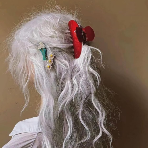 Hair Claw Clips for Women, Red Hair Clips Nonslip Retro Hair Clips for Thick & Thin Hair & Curly Hair Fashion Hair Accessories