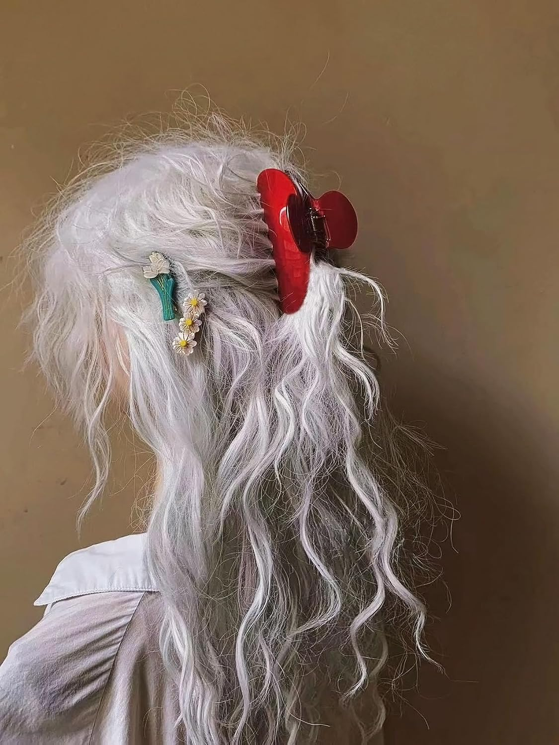 Hair Claw Clips for Women, Red Hair Clips Nonslip Retro Hair Clips for Thick & Thin Hair & Curly Hair Fashion Hair Accessories
