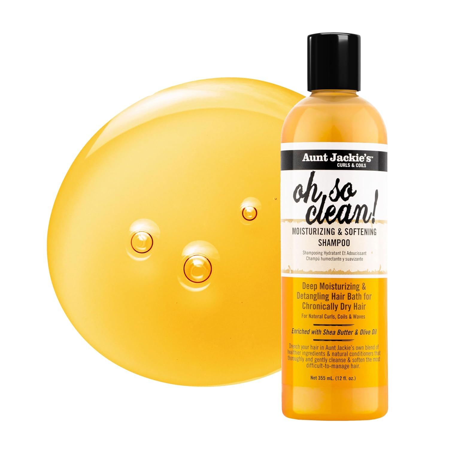 Curls and Coils Oh so Clean Deep Moisturizing and Softening Hair Shampoo for Natural Curls, Coils and Waves, Enriched Shea Butter, 12 Oz - Image 4