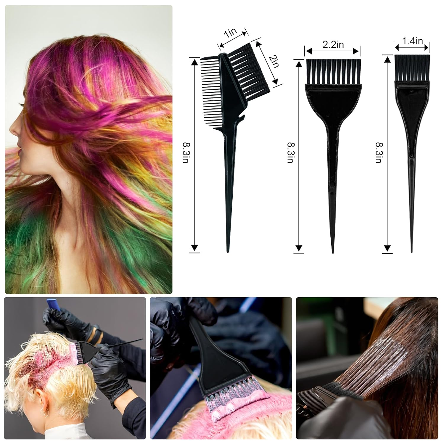 12 Pcs Hair Bleach Kit Professional Hair Coloring Products with Hair Dye Brush, Hair Color Bowl, Earmuffs, Hair Clips for Salon Hair Dye, Hair Color at Home, Hair Highlighting - Image 3