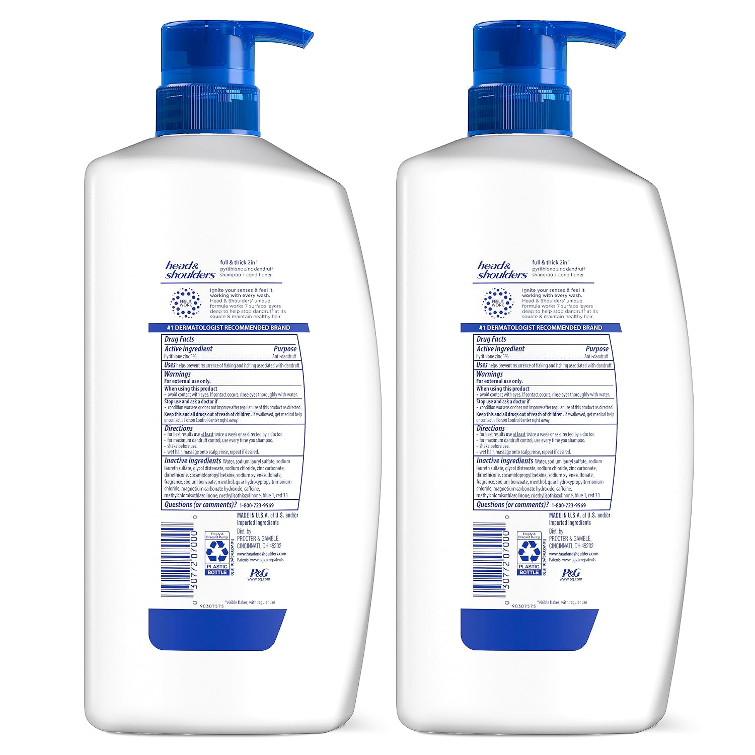 Anti-Dandruff Shampoo and Conditioner, Full and Thick 2-In-1 Twin Pack, 1% Pyrithione Zinc, Cleans to Restore Fullness to Thinning Hair, 32.1 Fl Oz Each - Image 11