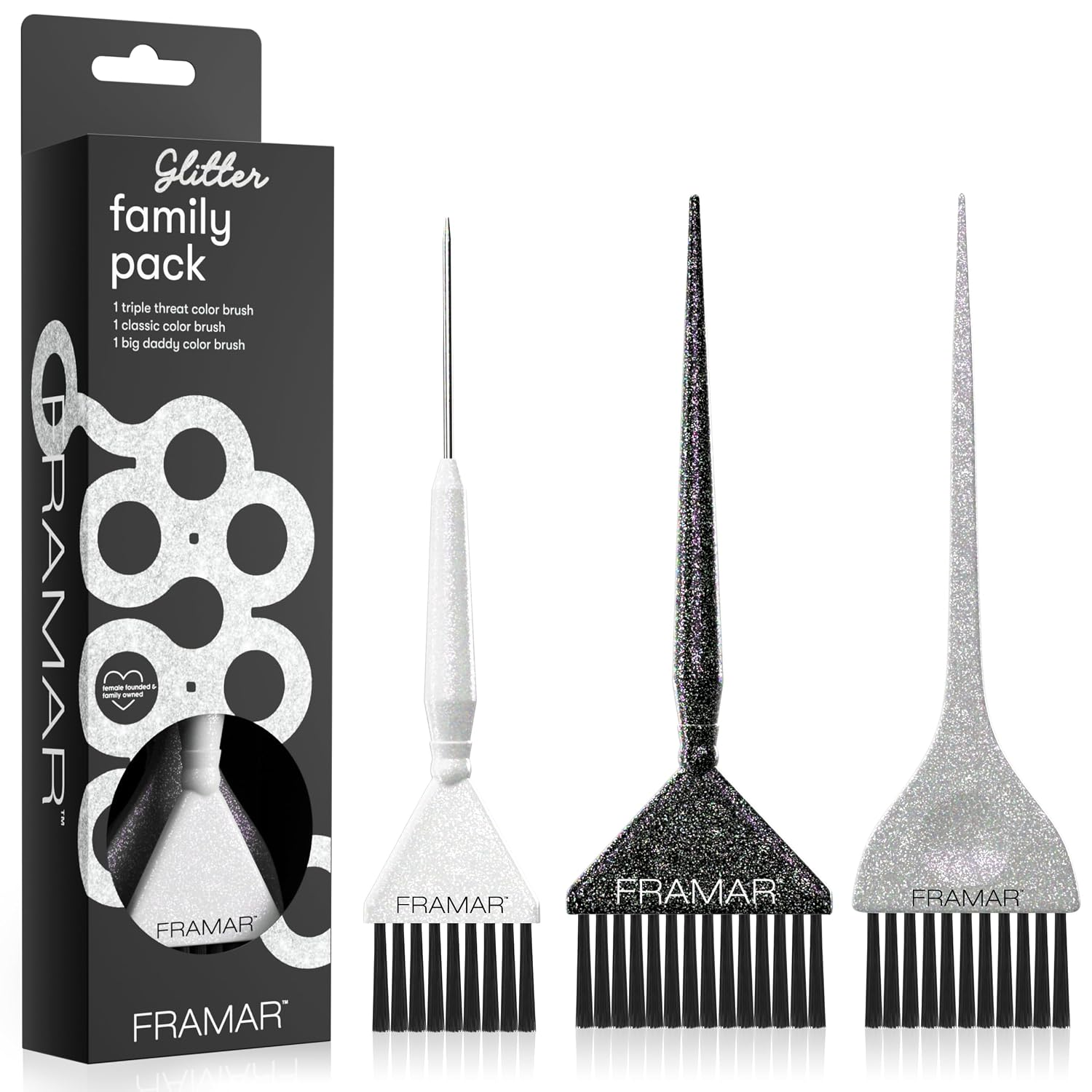 Glitter Hair Color Brush Set, Hair Dye Brush Kit