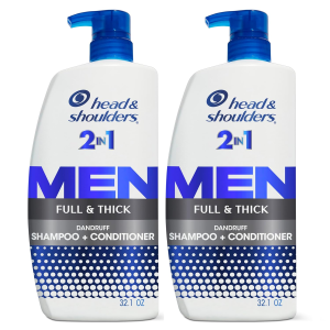 Anti-Dandruff Shampoo and Conditioner, Full and Thick 2-In-1 Twin Pack, 1% Pyrithione Zinc, Cleans to Restore Fullness to Thinning Hair, 32.1 Fl Oz Each